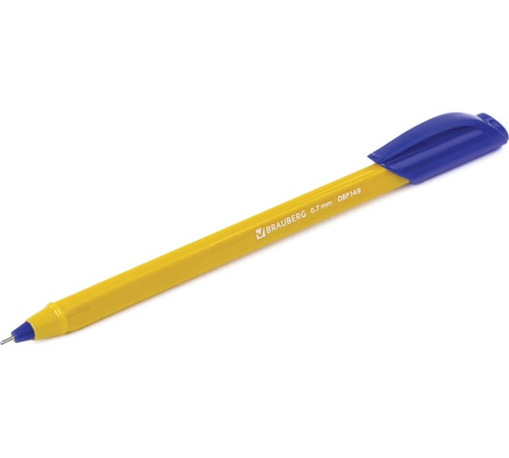 Ручка BRAUBERG шариковая масляная Extra Glide Orange СИНЯЯ трехгранная 0,7 мм, линия 0,35 мм 12 шт 142925
