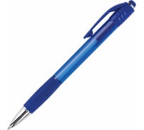 Ручка 12 шт в упаковке BRAUBERG шариковая автомат. с грипом SUPER СИНЯЯ корпус синий 07мм линия 035мм  143374