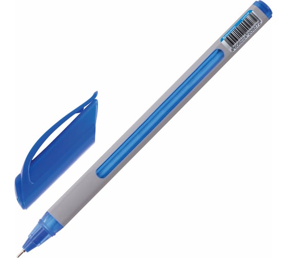 Ручка 12 шт в упаковке BRAUBERG шариковая масляная Extra Glide Soft Grey СИНЯЯ 07мм линия 035мм  142929