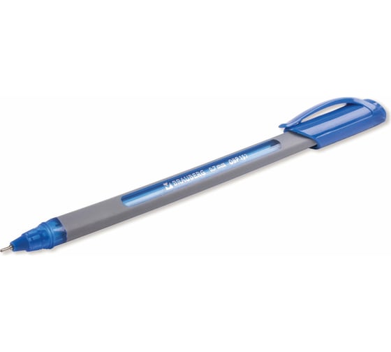 Ручка 12 шт в упаковке BRAUBERG шариковая масляная Extra Glide Soft Grey СИНЯЯ 07мм линия 035мм  142929