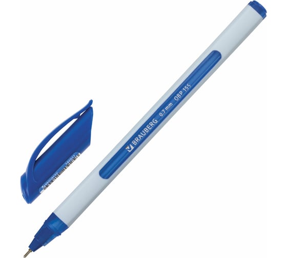 Ручка 12 шт в упаковке BRAUBERG шариковая масляная Extra Glide Soft White СИНЯЯ 07мм линия 035мм  142927