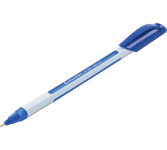 Ручка 12 шт в упаковке BRAUBERG шариковая масляная Extra Glide Soft White СИНЯЯ 07мм линия 035мм  142927