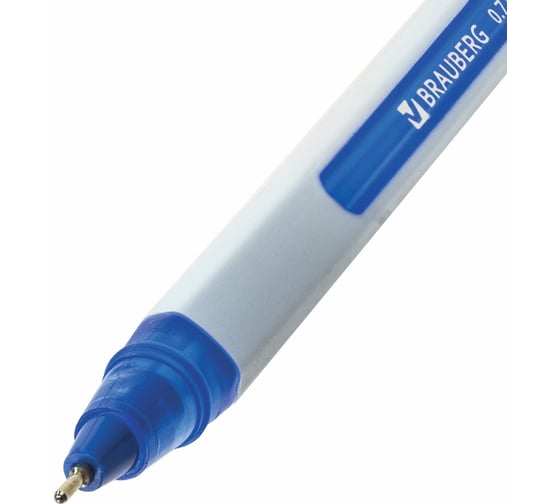 Ручка 12 шт в упаковке BRAUBERG шариковая масляная Extra Glide Soft White СИНЯЯ 07мм линия 035мм  142927