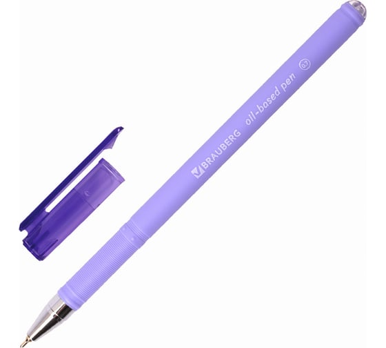 Ручка 12 шт в упаковке BRAUBERG шариковая масляная FRUITY Pastel СИНЯЯ soft-touch 07мм линия 035мм  142958