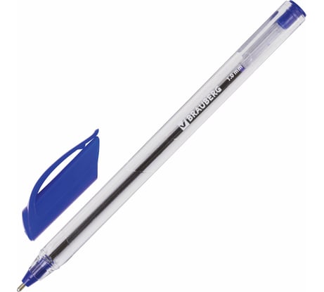 Ручка 12 шт в упаковке BRAUBERG шариковая масляная Extra Glide СИНЯЯ трехгранная узел 1мм линия 05мм  141700