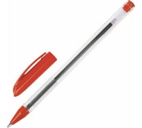 Ручка 12 шт в упаковке BRAUBERG шариковая масляная Rite-Oil КРАСНАЯ корпус прозрачный 07мм линия 035мм 142148