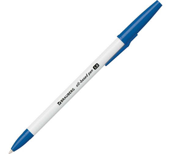 Ручка 48 шт в упаковке BRAUBERG шариковая масляная Stick Medium СИНЯЯ узел 1мм линия 05мм  143419
