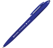 Ручка 12 шт в упаковке BRAUBERG шариковая масляная автомат. Sky Blue СИНЯЯ soft-touch 07мм линия 035мм  142946