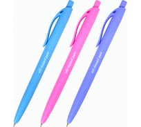 Ручка BRAUBERG шариковая масляная автоматическая FRUITY Pastel СИНЯЯ soft-touch узел 0.7мм 142959