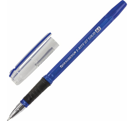 Ручка BRAUBERG шариковая масляная с грипом i-Rite GT Solid СИНЯЯ корпус синий, узел 0,7 мм 143305 1