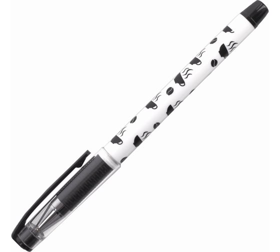 Ручка 12 шт в упаковке BRAUBERG шариковая масляная с грипом BLACKWHITE Coffee СИНЯЯ 07мм линия 035мм  142957