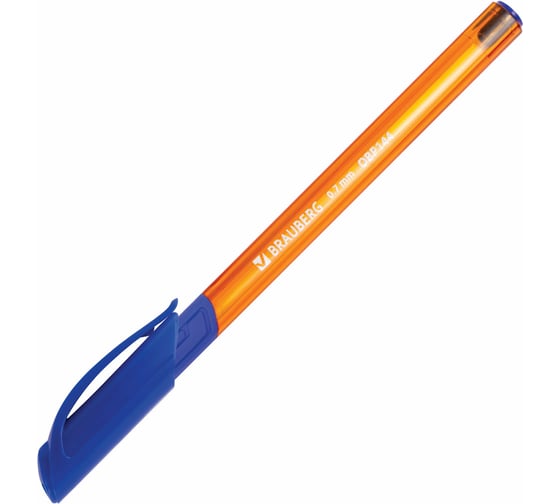 Ручка BRAUBERG шариковая масляная с грипом Extra Glide GT Tone Orange СИНЯЯ 0,7 мм, 0,35 мм 12 шт 142923
