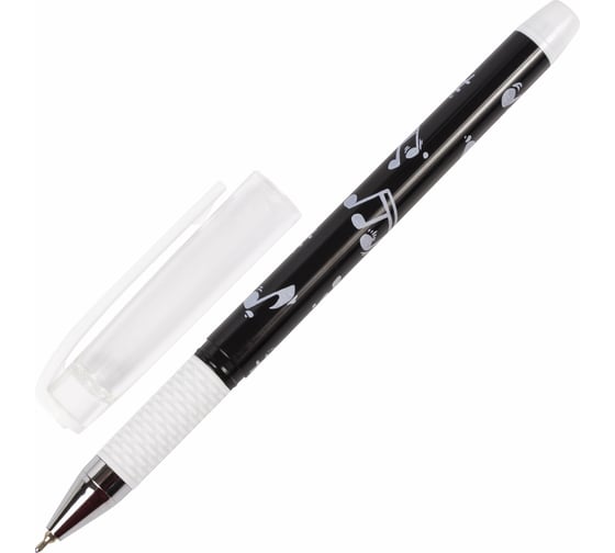 Ручка 12 шт в упаковке BRAUBERG шариковая масляная с грипом BLACKWHITE Melody СИНЯЯ 07мм линия 035мм  142658
