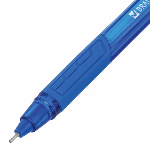 Ручка 12 шт в упаковке BRAUBERG шариковая масляная с грипом Extra Glide GT Tone СИНЯЯ 07мм линия 035мм  142922