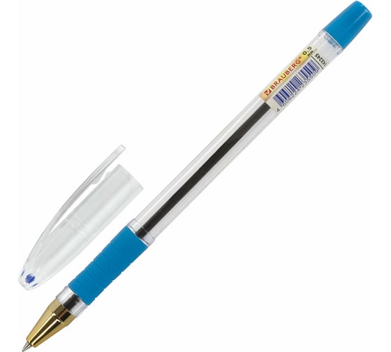 Ручка 12 шт в упаковке BRAUBERG шариковая масляная с грипом Model-XL GLD СИНЯЯ узел 05 мм линия 025 мм  143245