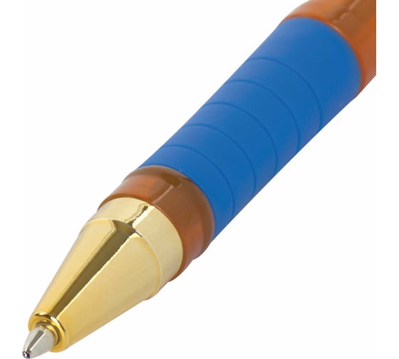 Ручка 12 шт в упаковке BRAUBERG шариковая масляная с грипом Model-XL ORANGE СИНЯЯ узел 07мм линия 035мм  143246