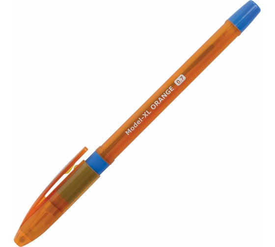 Ручка 12 шт в упаковке BRAUBERG шариковая масляная с грипом Model-XL ORANGE СИНЯЯ узел 07мм линия 035мм  143246