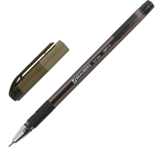 Ручка 12 шт в упаковке BRAUBERG шариковая масляная с грипом Max-Oil Tone ЧЕРНАЯ узел 07мм линия 035мм  142694 1