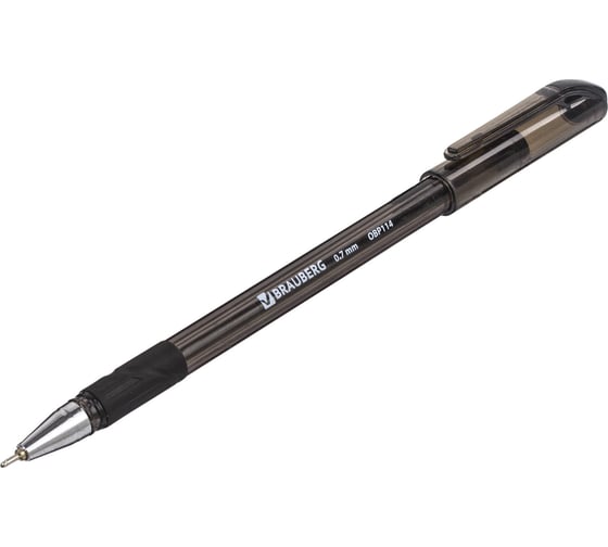 Ручка 12 шт в упаковке BRAUBERG шариковая масляная с грипом Max-Oil Tone ЧЕРНАЯ узел 07мм линия 035мм  142694