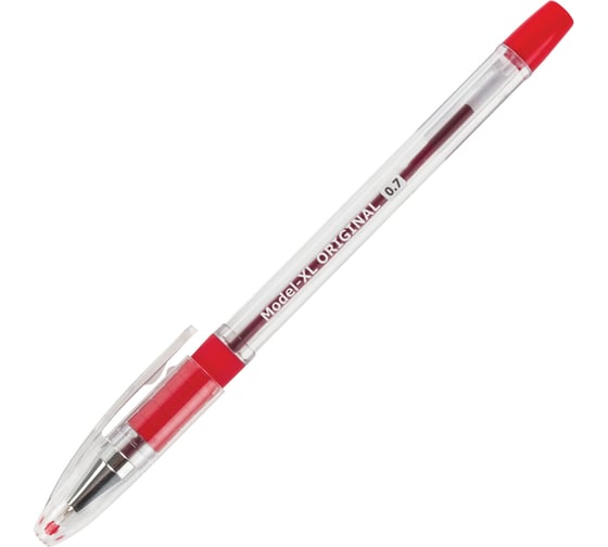 Ручка BRAUBERG шариковая масляная с грипом Model-XL ORIGINAL красная, узел 0.7 мм, линия 0.35 мм 143244