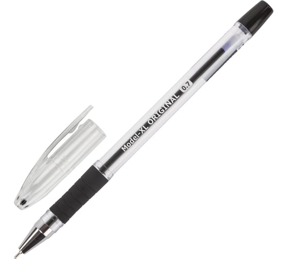 Ручка 12 шт в упаковке BRAUBERG шариковая масляная с грипом Model-XL ORIGINAL ЧЕРНАЯузел 07ммлиния 035мм  143243 1