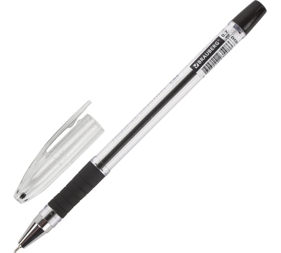 Ручка 12 шт в упаковке BRAUBERG шариковая масляная с грипом Model-XL ORIGINAL ЧЕРНАЯузел 07ммлиния 035мм  143243