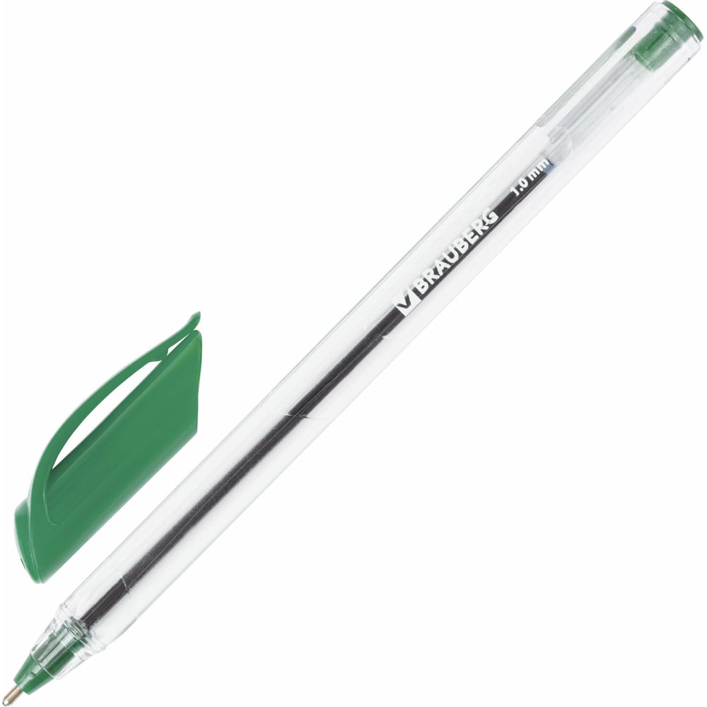 Ручка 12 шт в упаковке BRAUBERG шариковая масляная Extra Glide ЗЕЛЕНАЯ ...