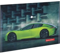Папка-конверт 12 шт в упаковке BRAUBERG с кнопкой SPORT CAR А4 160 мкм до 100 листов цветная печать 228043