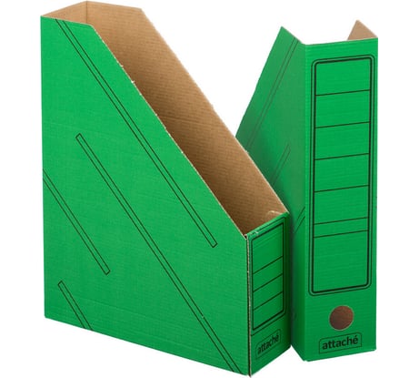 Вертикальный накопитель Attache сборный, гофрокартон, 75 мм, зеленый, 2 шт в упаковке 731840