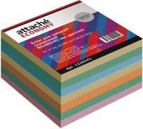 Проклеенный блок для записей 80 шт в упаковке Attache Economy 8х8х4 5 цветов 65 г 1226541