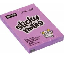 Блок-кубик 12 шт в упаковке Attache Selection с клеевым краем 76х51 неон фиолетовый 100 листов 383713