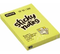 Блок-кубик 12 шт в упаковке Attache Selection с клеевым краем 76х51 неон желтый 100 листов 383708