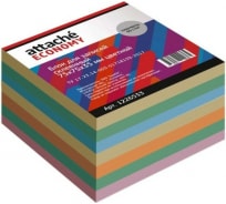 Проклеенный блок для записей 80 шт в упаковке Attache Economy 7.5х7.5х3.5 5 цветов 65 г 1226533