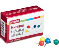 Силовые булавки для пробковых досок Attache цветные шарики, 50 шт 1069488