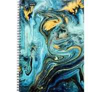 Бизнес-тетрадь Attache Selection А4, 96л, клетка, греб, ламинированная обложка Fluid бирюзовый 1061716