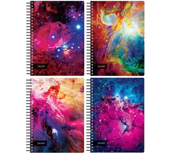 Бизнес-тетрадь Attache Selection 120л, А5, Space Galaxy, 210х152мм, 70квм, белый, карман 487290 1