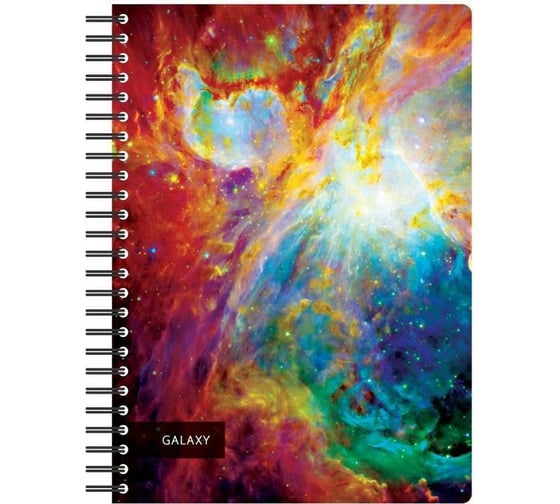 Бизнес-тетрадь Attache Selection 120л, А5, Space Galaxy, 210х152мм, 70квм, белый, карман 487290