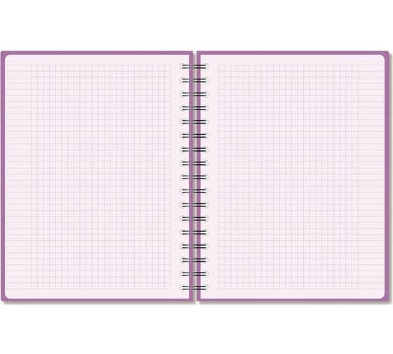 Бизнес-тетрадь Attache А5, 96л, клетка, спираль, пластиковый тонированный бл. Bright colours Сиреневый 1223701