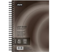 Бизнес-тетрадь Attache Selection 100л, клетка А5, LightBook, спираль, обложка коричневая, блок белый 70г/м 494593