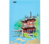 Бизнес-тетрадь Attache Selection А4, 96л, клетка, греб, ламинированная обложка Travel China 1061705