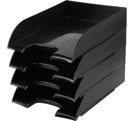 Лоток для бумаг Attache черный, 4 шт в упаковке 1111998