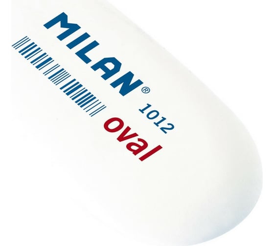 Каучуковый овальный ластик для стирания графита 12 шт в упаковке Milan 1012 белый 973190
