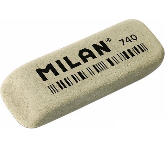 Каучуковый ластик для стирания чернил 40 шт в упаковке Milan 740 серый 973185 1