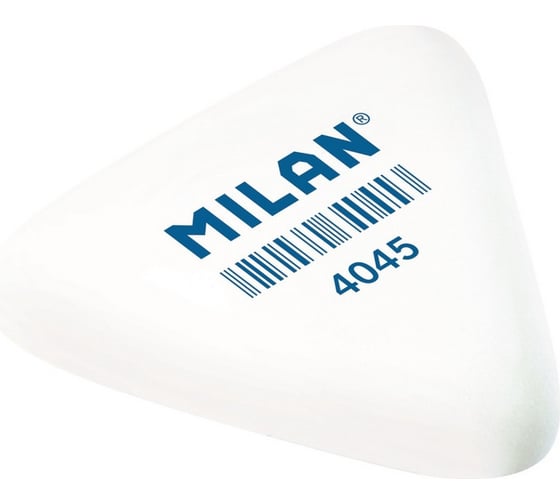 Каучуковый треугольный ластик 45 шт в упаковке Milan 4045 белый 973227 1