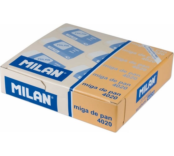 Каучуковый ластик для применения в рисовании 20 шт в упаковке Milan 4020 белый 973197