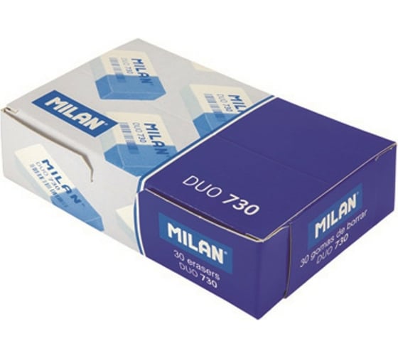 Пластиковый комбинированный ластик 30 шт в упаковке Milan Nata Duo 730 973222