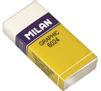 Пластиковый ластик 24 шт в упаковке Milan 6024 повышенной мягкости белый 973211