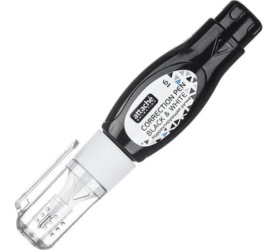 Корректирующая ручка 12 шт в упаковке Attache Selection Black & White 6 мл 1079359