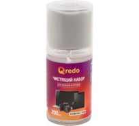 Набор для чистки экранов и оптики QREDO салфетка из микрофибры + очищающий гель, 200 мл *12 41-4408