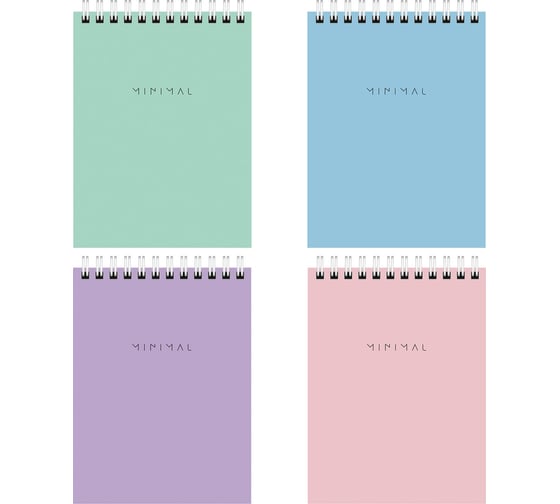 Блокнот BRAUBERG малый формат, А6, 108х145 мм, 40 л, гребень, картон, клетка, Minimal Pastel, 116429